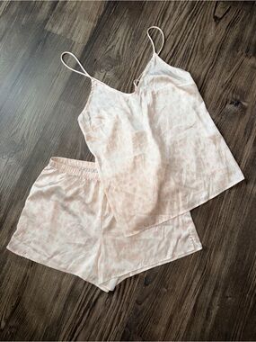 stars above Pale Blush Satin Cami & Short Set with Subtle Print